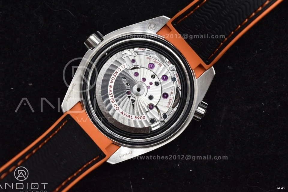 43.5mm 1:1 A8900 V2 Ocean on Super Bezel Edition Nylon Orange Strap Black SS Planet VSF Best Clone Black Dial 1223